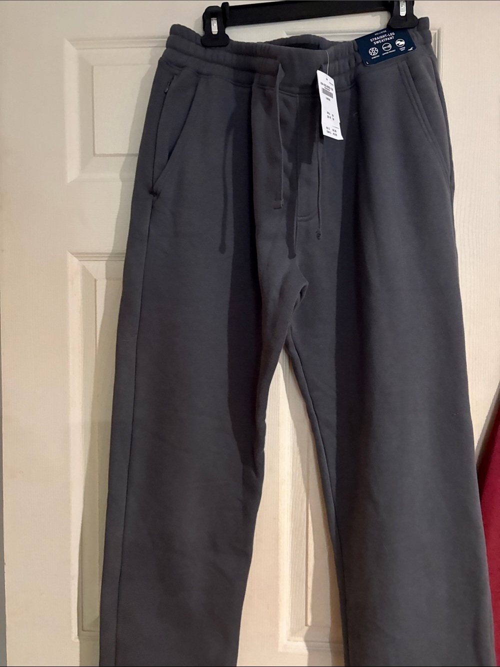 Hollister Men's Dark Charcoal Drawstring Joggers